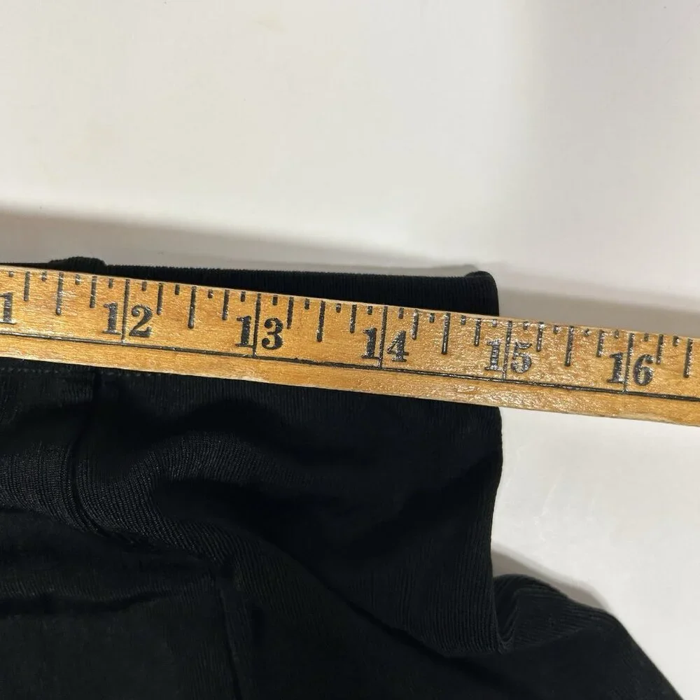 Chico’s Travelers Short Skirt Jersey Knit Slinky Flare Swing Black Pull On Sz M - Picture 9 of 10